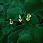 18ct Gold Vermeil Tiny Emerald CZ Labret Stud Earring