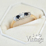 Vintage 9ct Solid Gold Sapphire Half Eternity Ring
