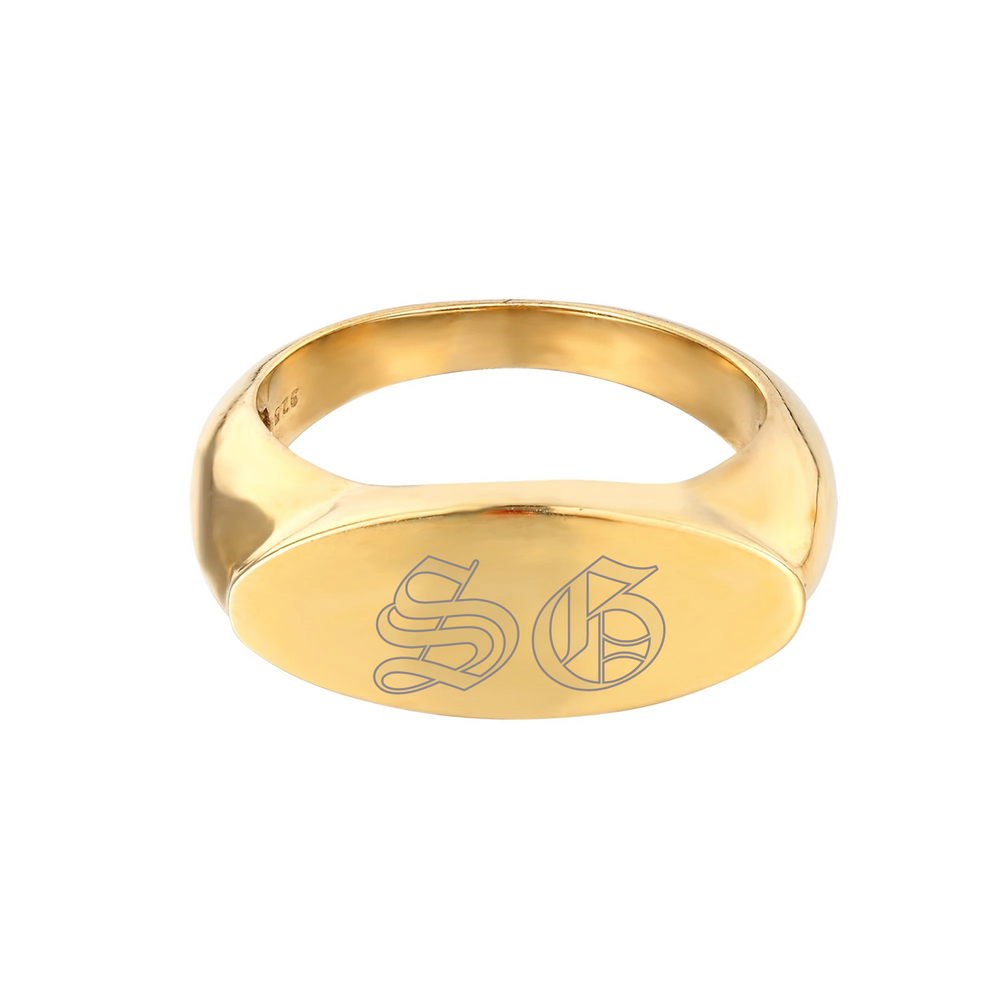 engravable gold ring - seolgold 