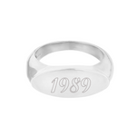 Sterling Silver Engravable Oval Bar Signet Ring