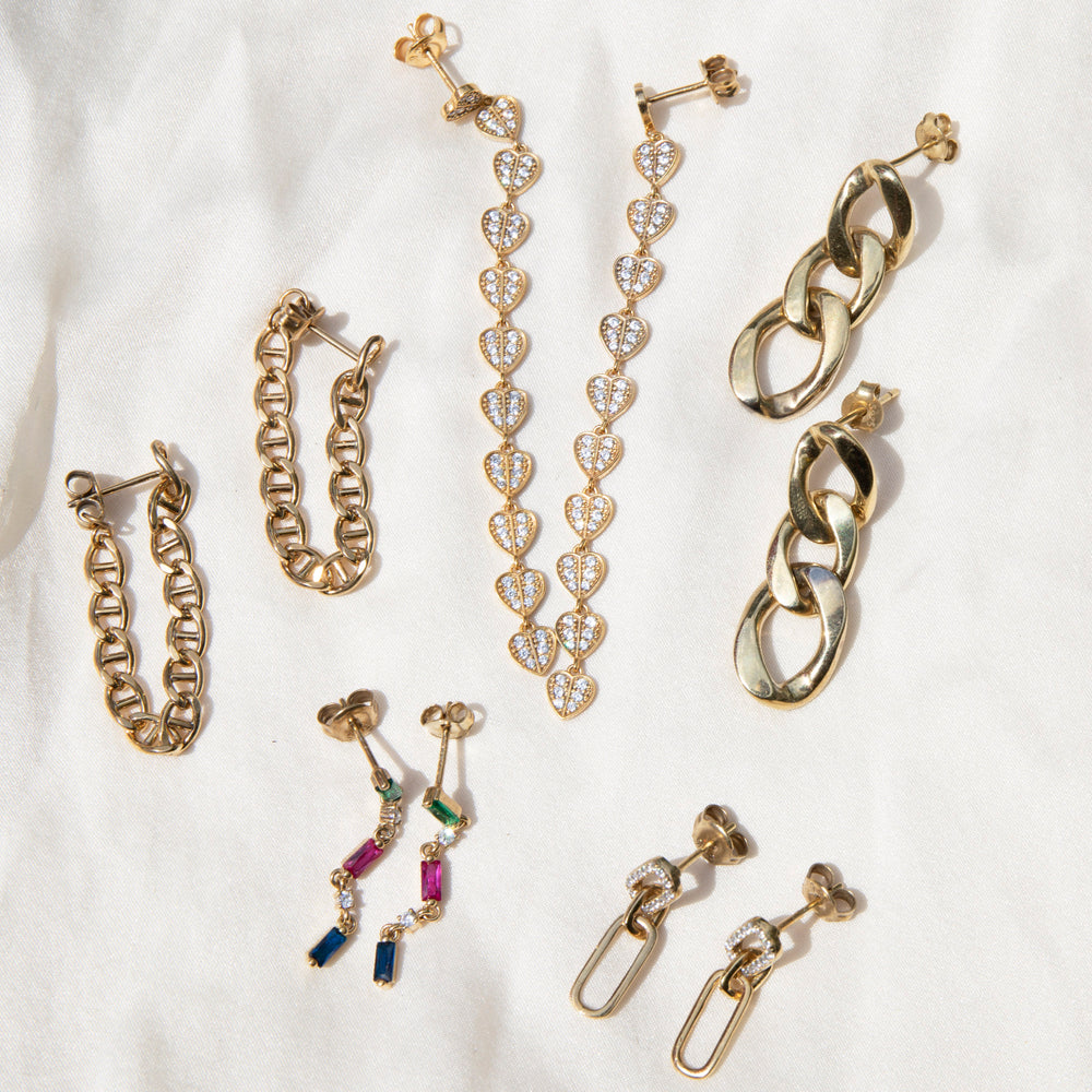 18ct Gold Vermeil  chain earrings - seol gold
