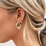 enamel earring - seol gold