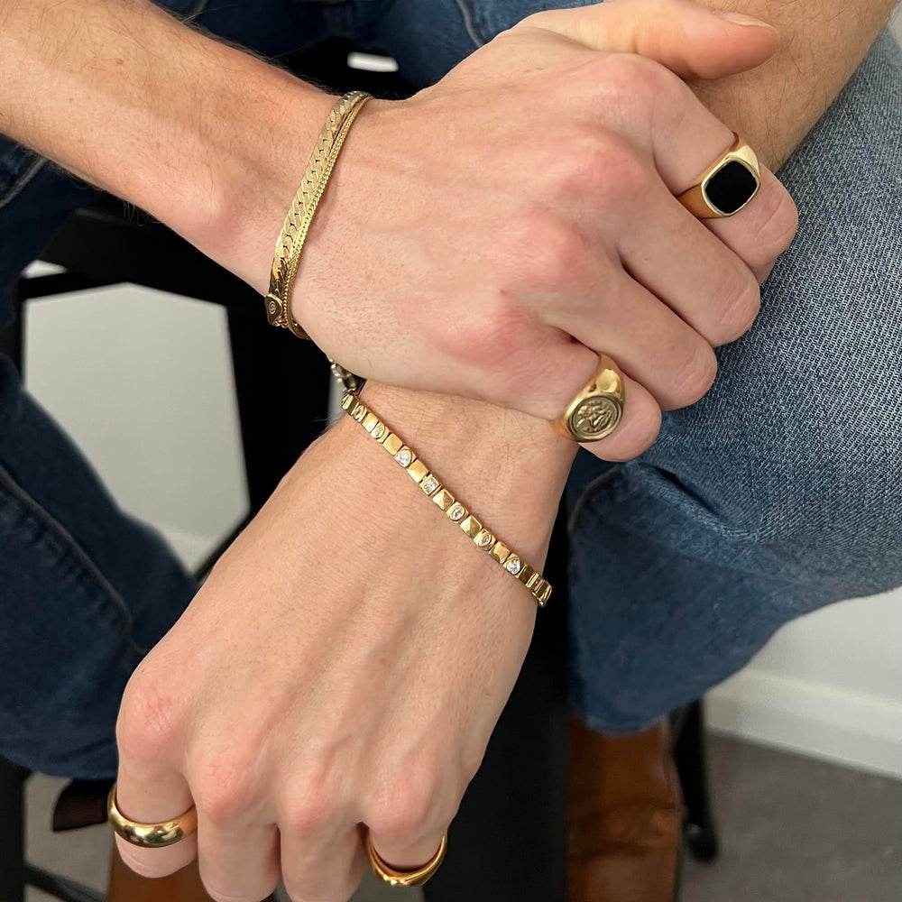 mens chunky gold bracelet - seolgold