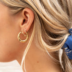 9ct Solid Gold Dotted Spike Hoops