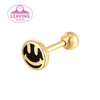 9ct Solid Gold Smile Face Barbell Stud Earring