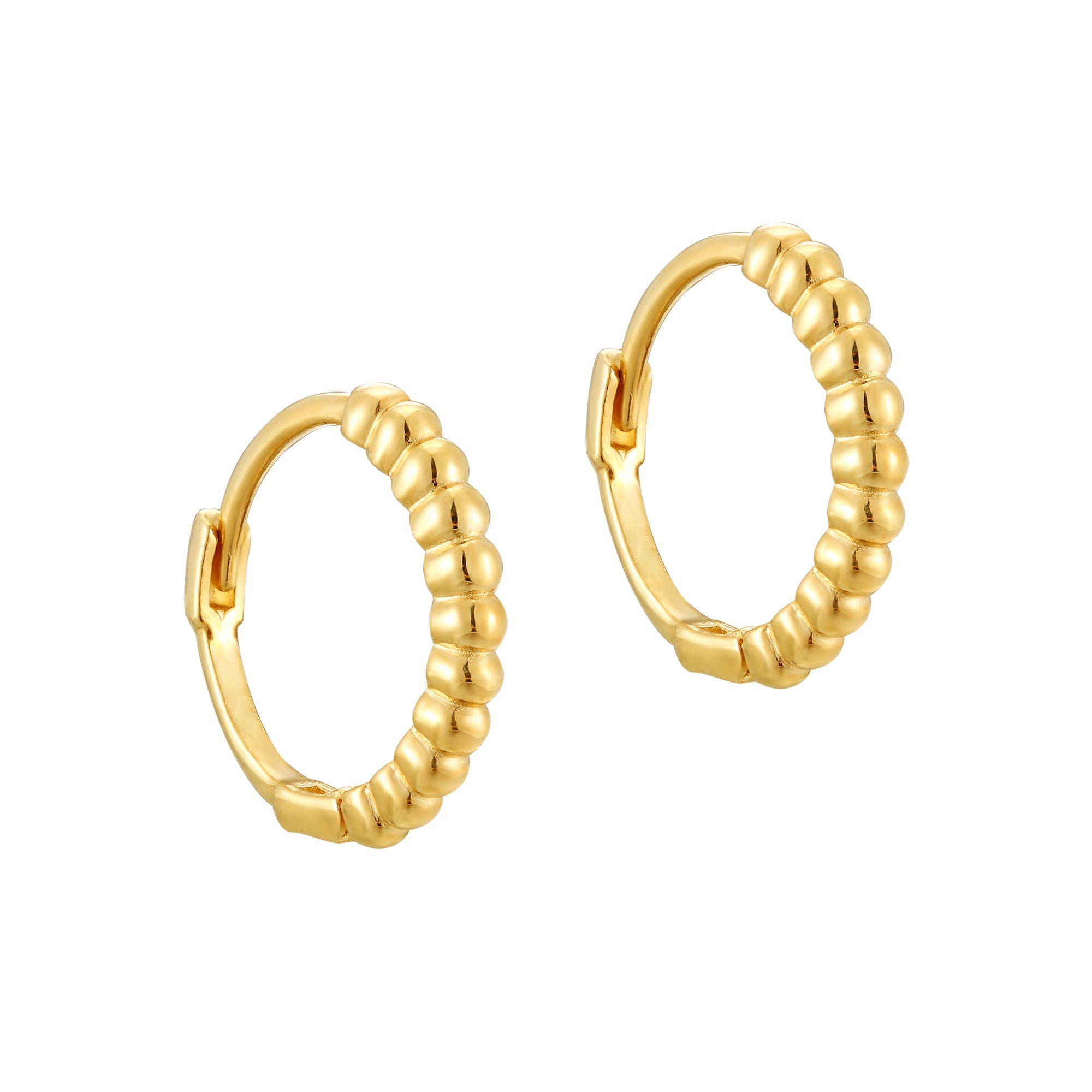 18ct Gold Vermeil Dotted Hoops - seolgold