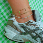 Gold charm ankle chain - seol-gold