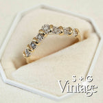 Vintage 9ct Solid Gold Diamond Wishbone Ring - seolgold