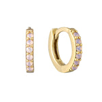 Seol gold - Birthstone CZ Tiny Hoop Earrings