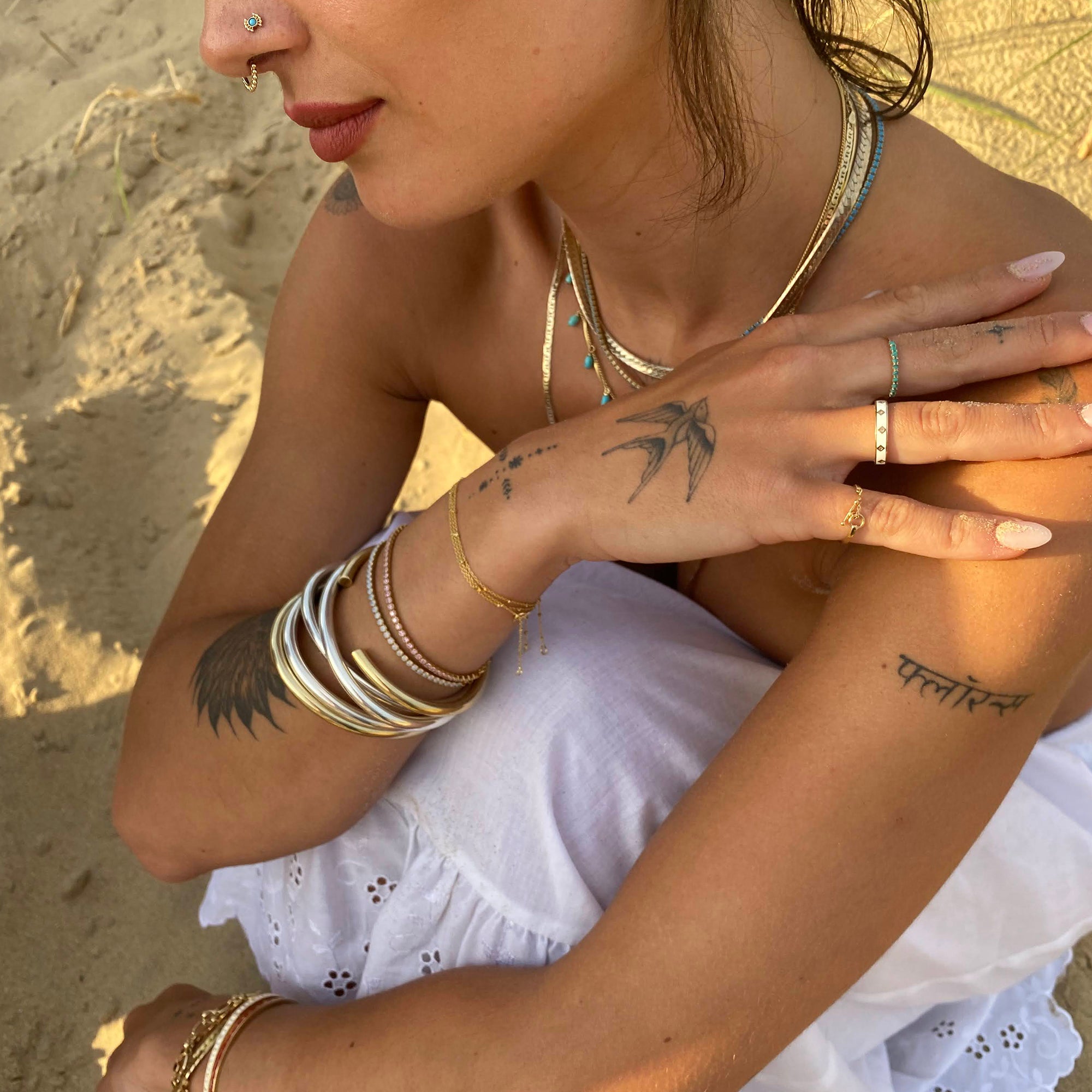 9k gold enamel ring - seolgold