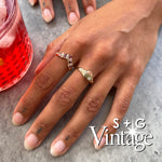 Vintage 9ct Solid Gold Heart CZ Ring - seolgold