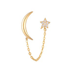 9ct gold star and moon studs - seol-gold