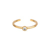 Solid Gold toe ring with a diamond on a white background - seolgold