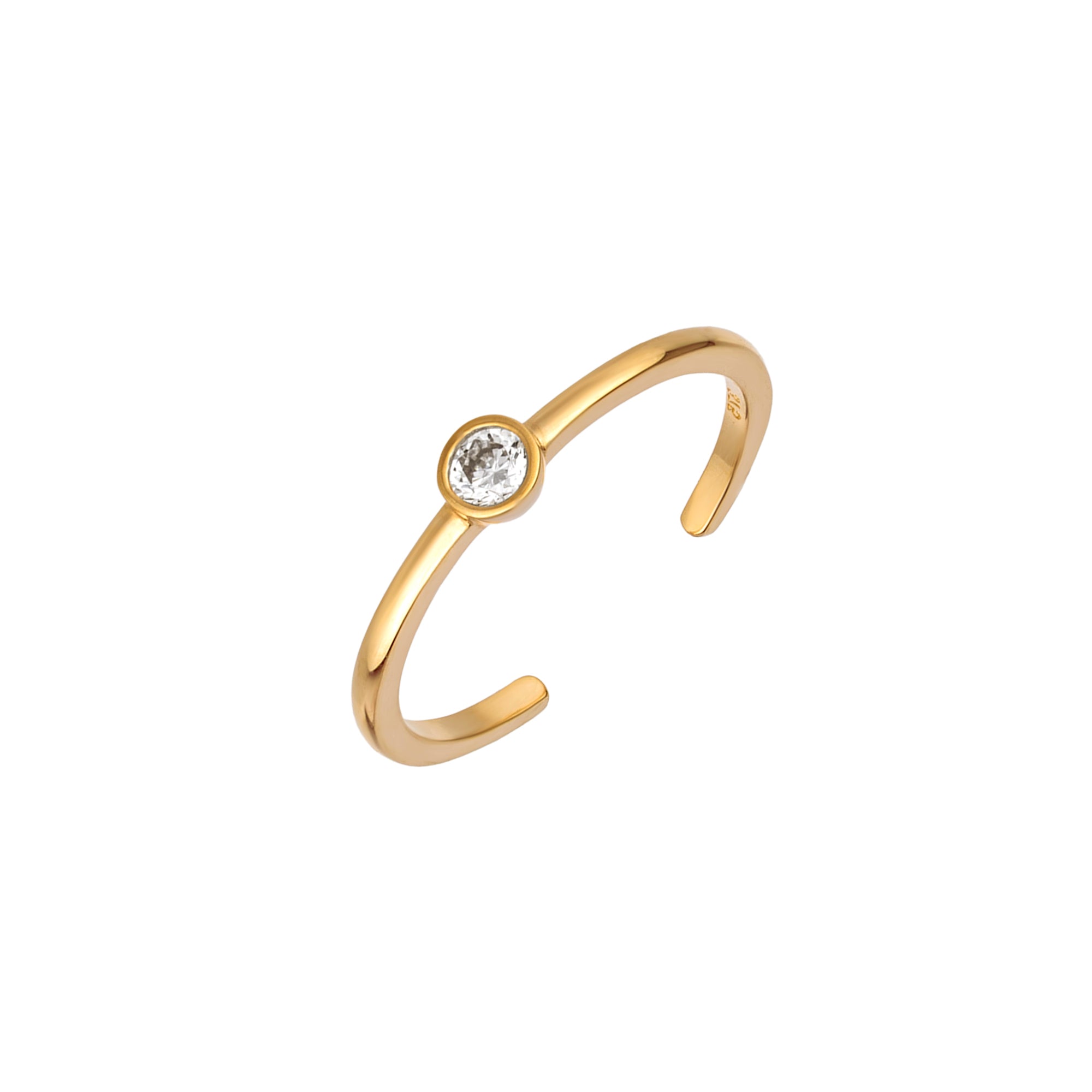 solid Gold ring with a diamond on a white background - seolgold