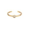 Solid Gold toe ring with a diamond on a white background - seolgold