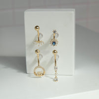 y2k style 9ct solid gold belly bar studs - seolgold