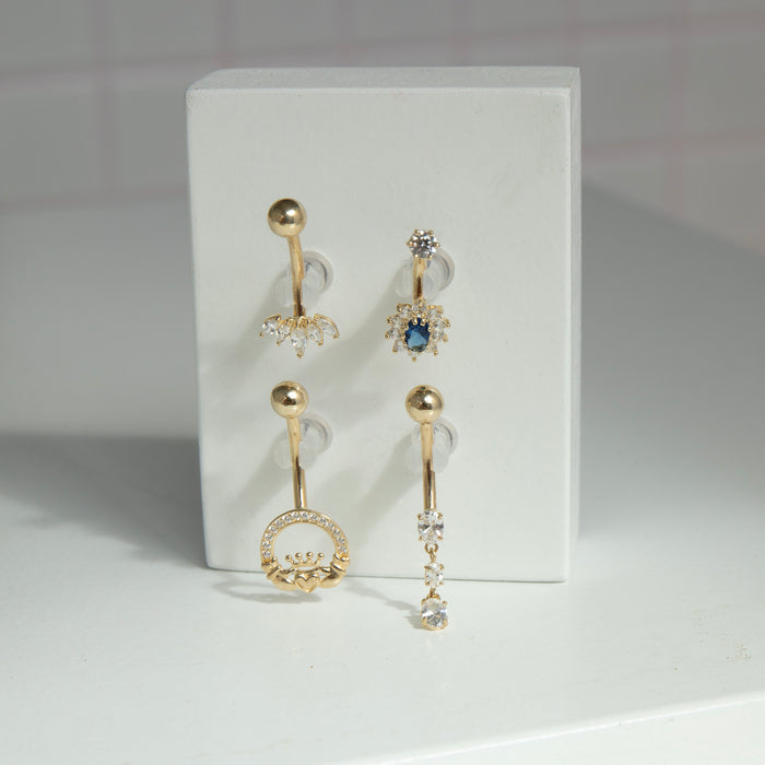 y2k style 9ct solid gold belly bar studs - seolgold