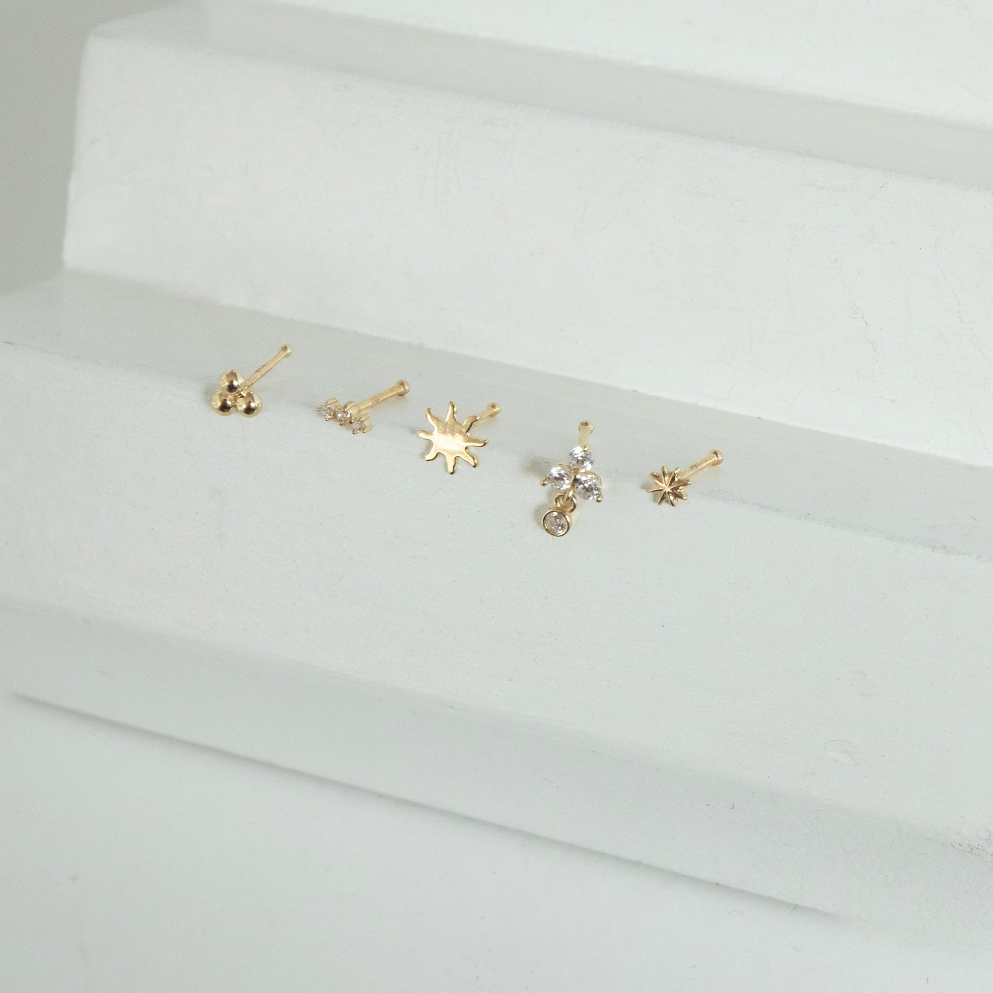 soldi gold nose studs - seolgold