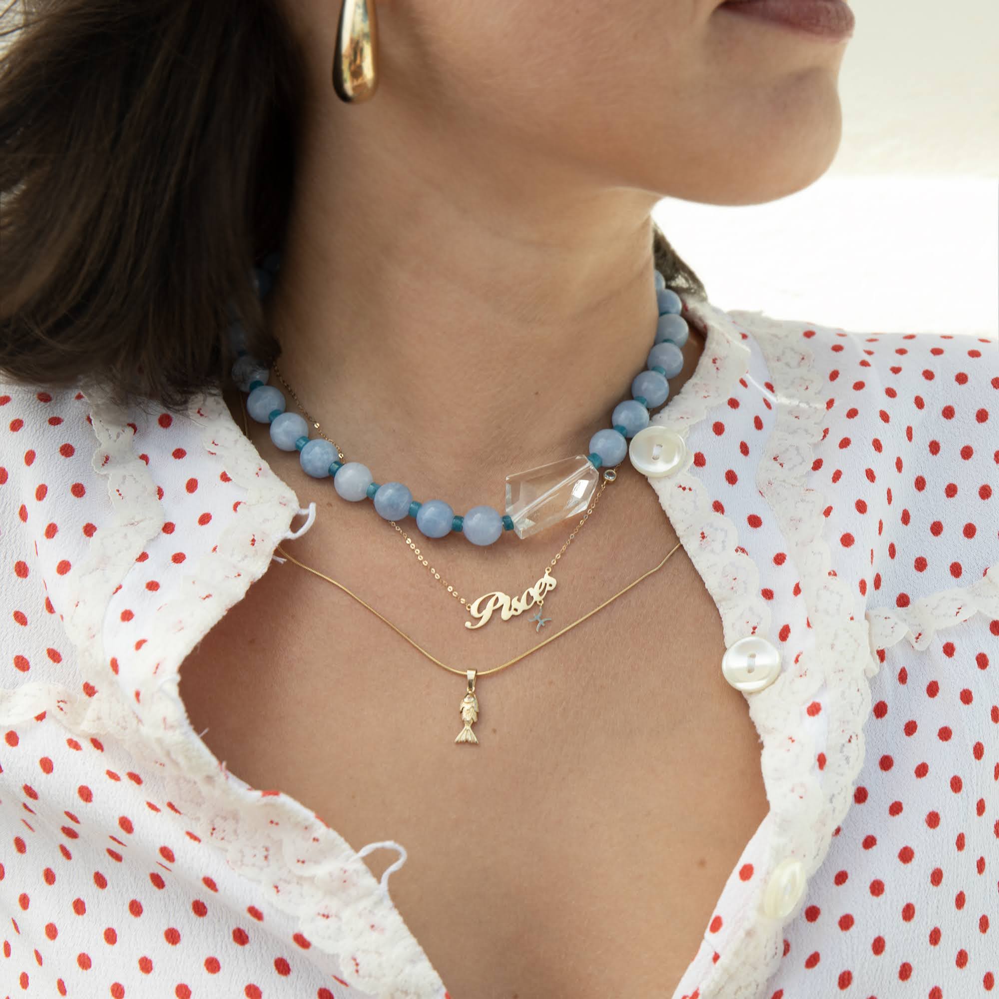 gold necklace stack - dainty gold necklaces - summer bead jewellery - seolgold