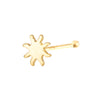 Gold sun-shaped nose stud on a white background - seolgold