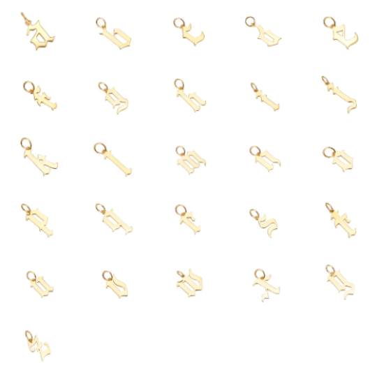 9ct letters - seol gold