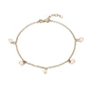 gold pearl charm anklet - seolgold