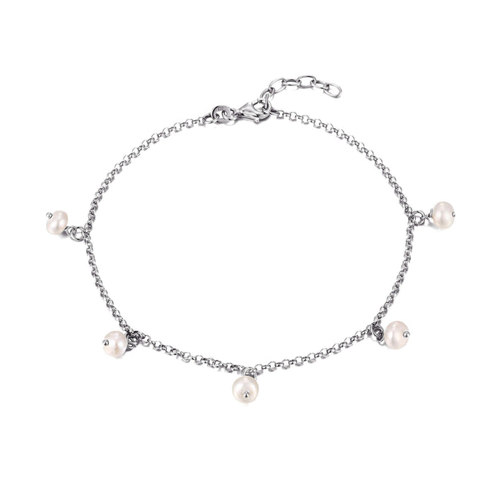 silver pearl anklet - seol gold