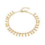 18ct Gold Vermeil Dotted Bead Charm Chain Anklet