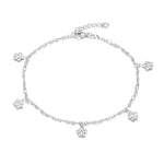 Sterling Silver Daisy Charm Anklet