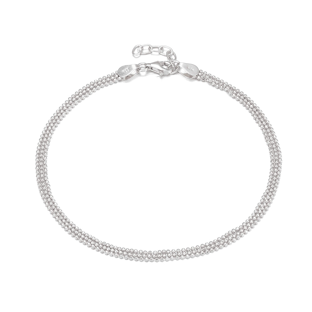 Sterling Silver Layered Anklet