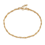 18ct Gold Vermeil Twisted Rope Bead Anklet