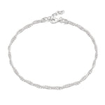 Sterling Silver Twisted Rope Bead Anklet