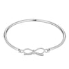 silver rope Bow Bangle - seolgold