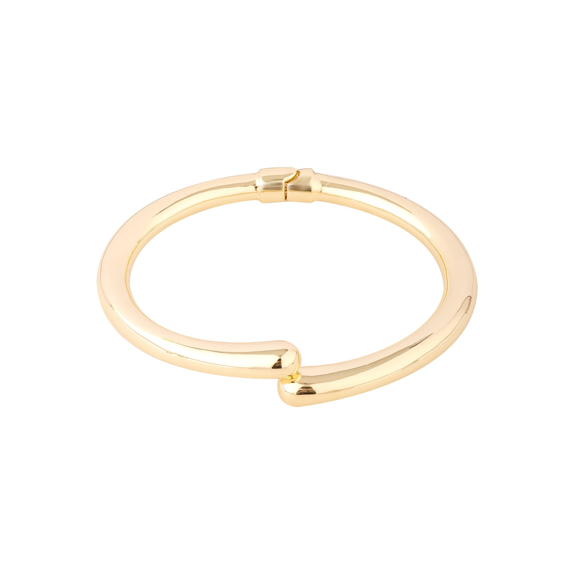 18ct Gold Vermeil Bypass Hinged Cuff Bangle - Seol Gold