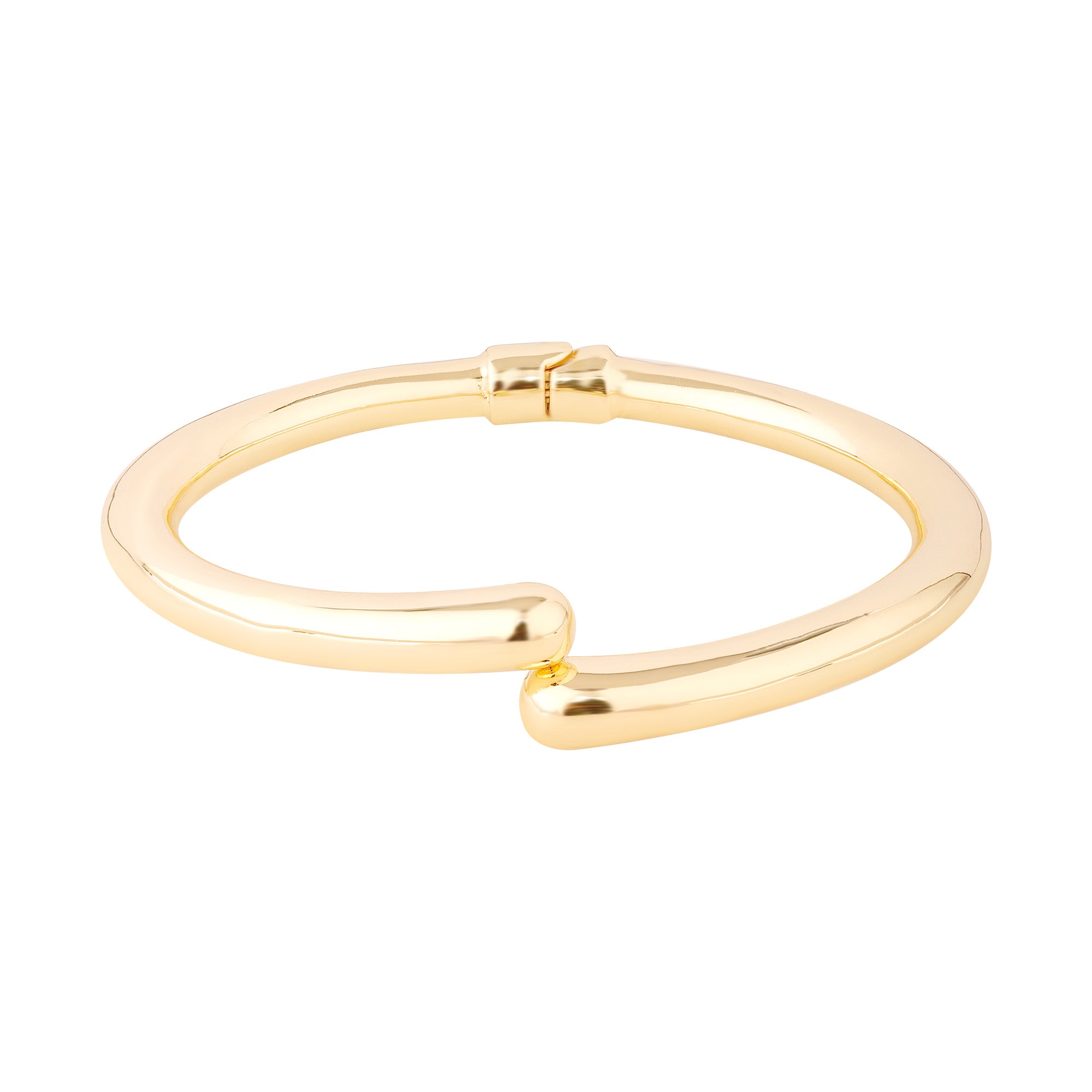 18ct Gold Vermeil Bypass Hinged Cuff Bangle - Seol Gold