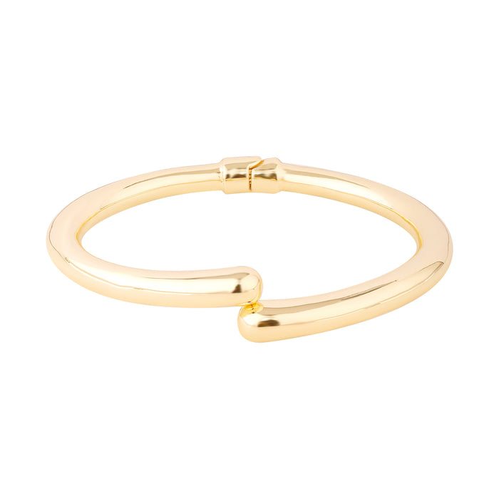 18ct Gold Vermeil Bypass Hinged Cuff Bangle - Seol Gold