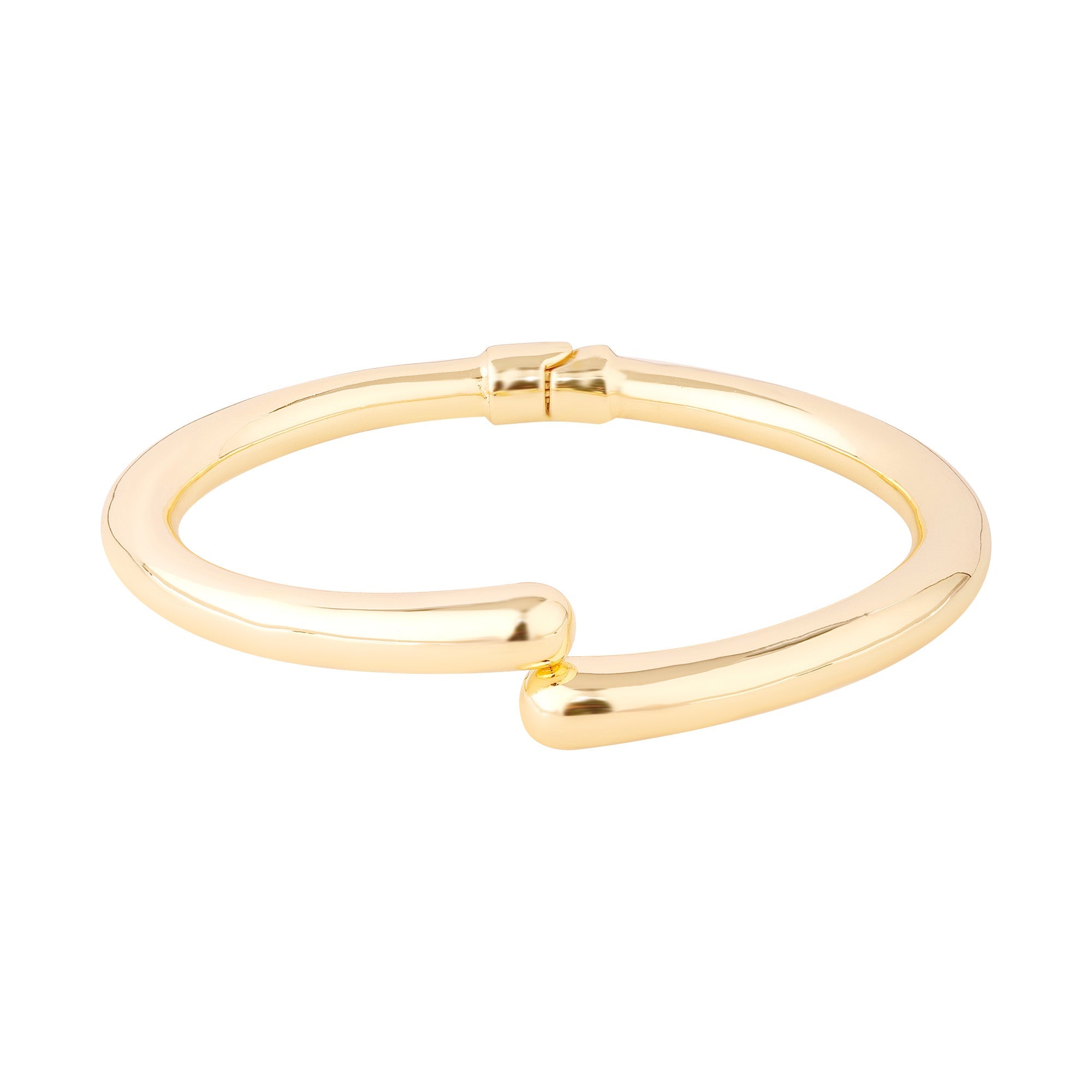 18ct Gold Vermeil Bypass Hinged Cuff Bangle - Seol Gold