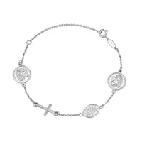 silver - Cherub Virgin Mary Charm Bracelet - seolgold