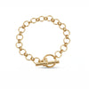 Gold chain bracelet with a toggle clasp on a white background - seolgold