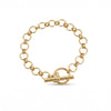 Gold chain bracelet with a toggle clasp on a white background - seolgold