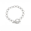Silver chain bracelet with a toggle clasp on a white background - seolgold