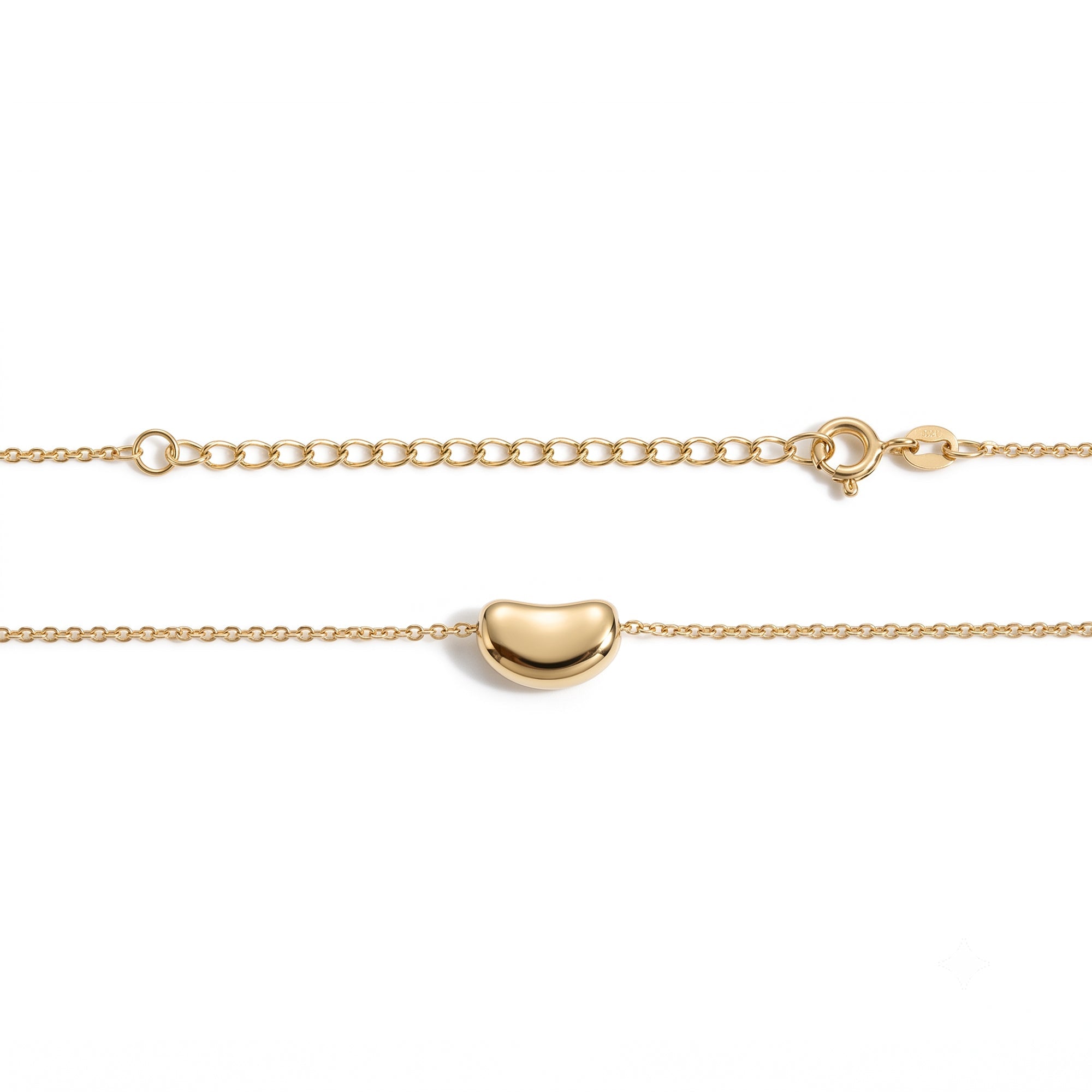 18ct Gold Plated Slider Coffee Bean Necklace