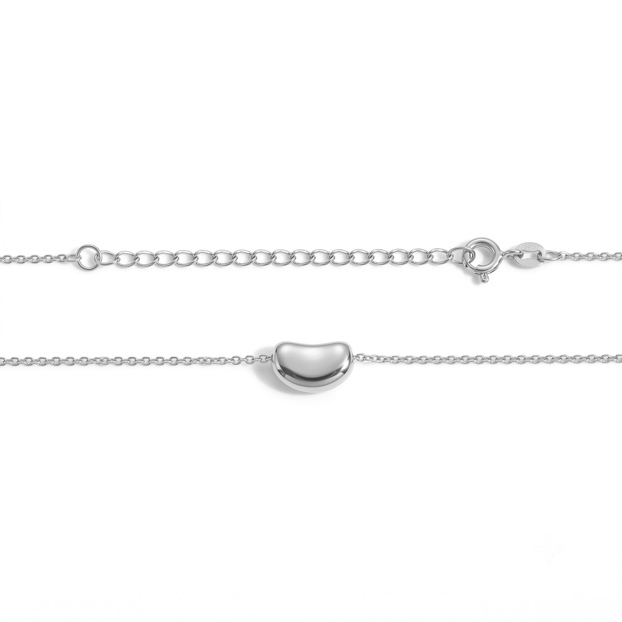 Sterling Silver Slider Coffee Bean Necklace