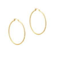 large thin gold hoops - seolgold