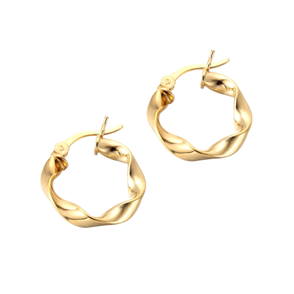 18ct Gold Vermeil Twisted Creole Hoops