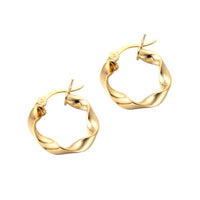 gold twisted hoops - seolgold 