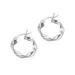 Sterling Silver Twisted Creole Hoops