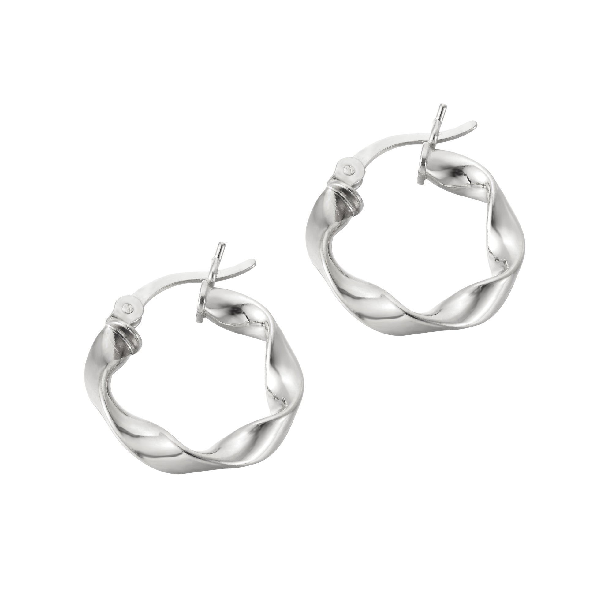 Sterling Silver Twisted Creole Hoops