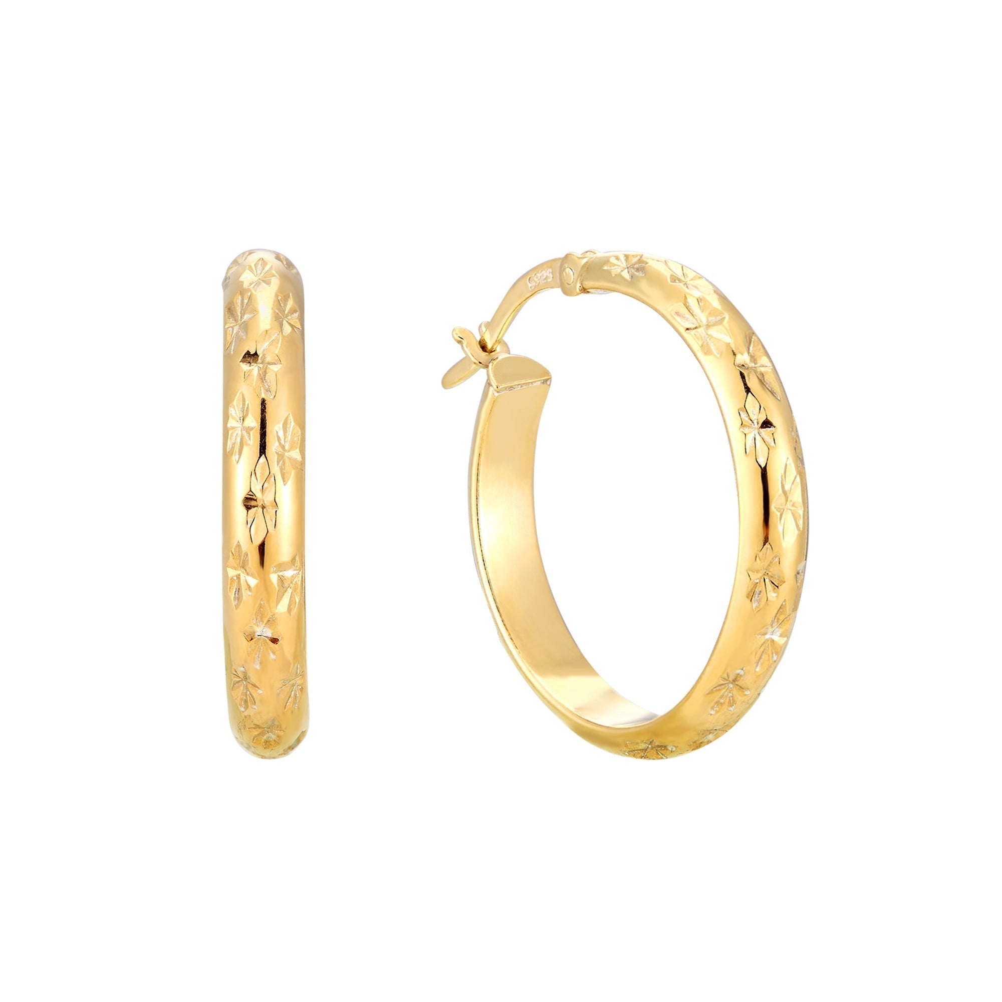 gold chunky hoops - seolgold