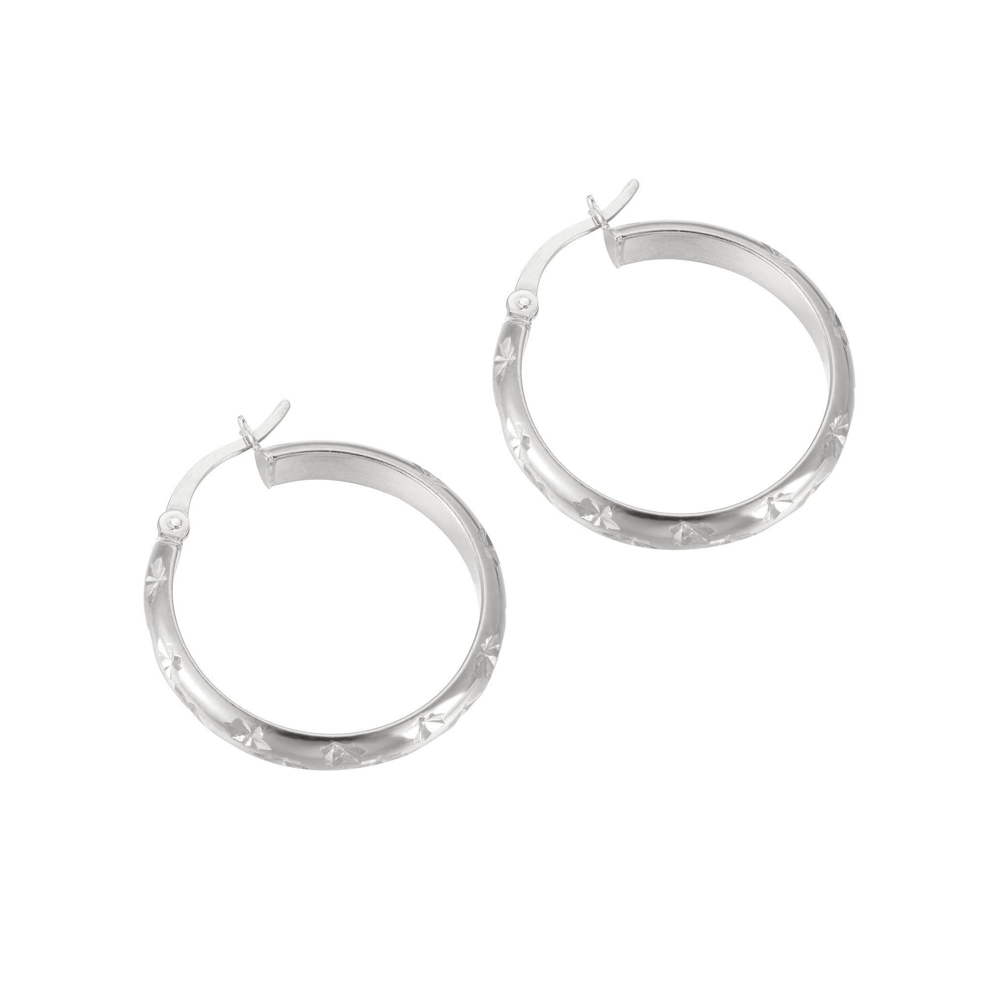 silver patterned hoop Creoles - seol-gold